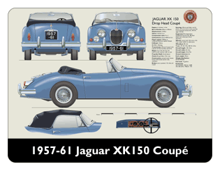 Jaguar XK150S DHC 1957-61 Mouse Mat